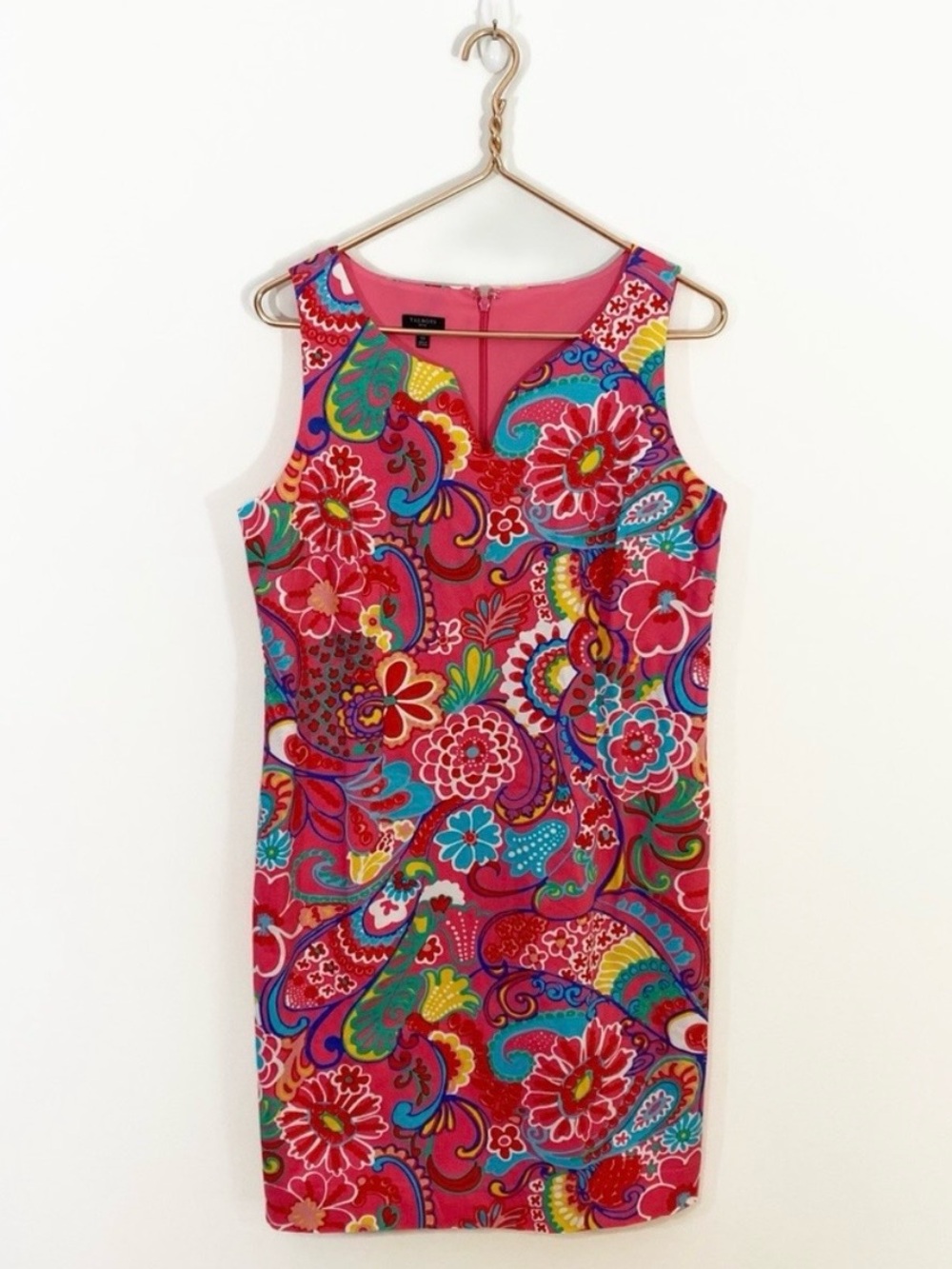 Talbots Pink Multicolor Paisley Floral Sheath Dress